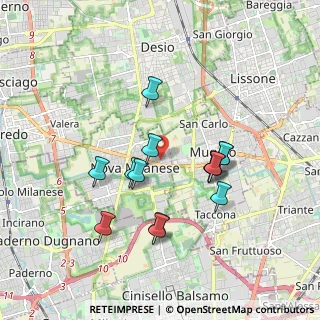 Mappa Via U. Foscolo, 20054 Nova Milanese MB, Italia (1.63571)