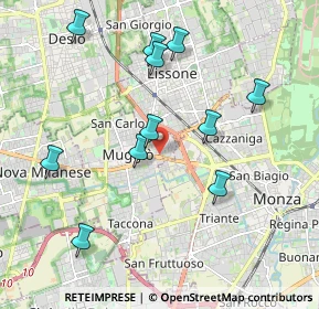 Mappa Via Cesare Abba, 20835 Muggiò MB, Italia (2.00909)