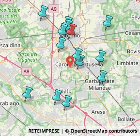 Mappa Via Lazzaretto, 21042 Caronno Pertusella VA, Italia (3.72357)