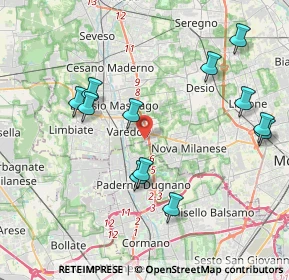 Mappa Via Parma, 20037 Paderno Dugnano MI, Italia (4.225)