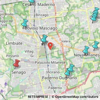 Mappa Via Tiziano Vecellio, 20814 Varedo MB, Italia (3.14333)