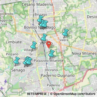 Mappa Via Tiziano Vecellio, 20814 Varedo MB, Italia (1.95083)