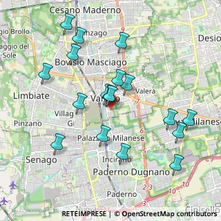Mappa Via Tiziano Vecellio, 20814 Varedo MB, Italia (1.95278)