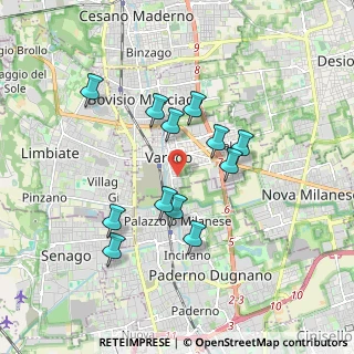 Mappa Via Tiziano Vecellio, 20814 Varedo MB, Italia (1.59083)