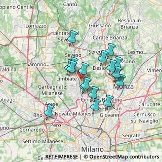Mappa Via Tiziano Vecellio, 20814 Varedo MB, Italia (5.64944)