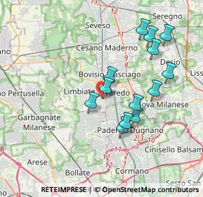 Mappa Via Abruzzi, 20812 Limbiate MB, Italia (3.46538)