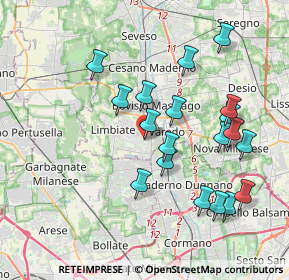 Mappa Via Abruzzi, 20812 Limbiate MB, Italia (3.78947)