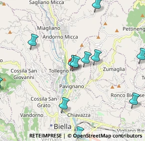 Mappa Strada Bellavista, 13818 Tollegno BI, Italia (2.47667)