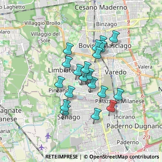 Mappa Via Leonardo Da Vinci, 20051 Limbiate MB, Italia (1.4155)
