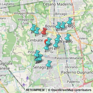 Mappa Via Leonardo Da Vinci, 20051 Limbiate MB, Italia (1.48438)