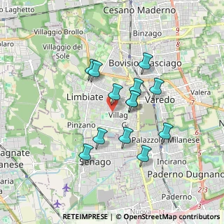 Mappa Via Leonardo Da Vinci, 20051 Limbiate MB, Italia (1.44231)