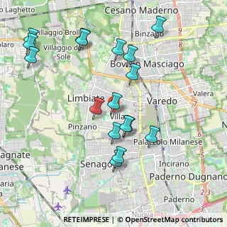 Mappa Via Leonardo Da Vinci, 20051 Limbiate MB, Italia (2.08294)