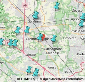 Mappa Via Spinelli, 21042 Caronno Pertusella VA, Italia (6.108)