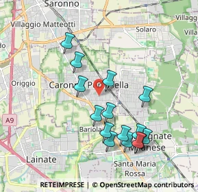Mappa Via Spinelli, 21042 Caronno Pertusella VA, Italia (1.856)