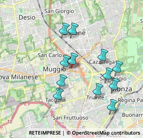 Mappa Via Ciro Menotti, 20053 Muggiò MB, Italia (1.76417)