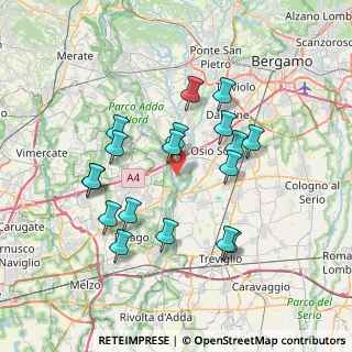 Mappa Via C. Battisti, 24042 Capriate San Gervasio BG, Italia (6.88778)