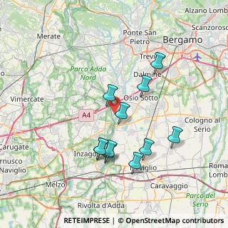 Mappa Via C. Battisti, 24042 Capriate San Gervasio BG, Italia (6.74818)