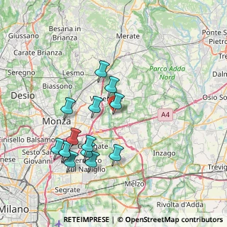 Mappa Via Ampere, 20875 Burago di Molgora MB, Italia (7.58429)