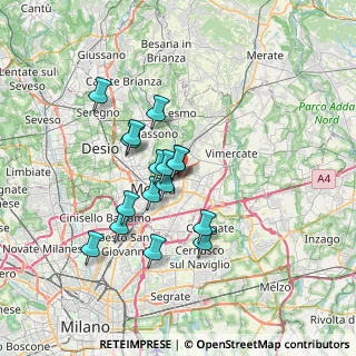 Mappa Via della Villora, 20900 Monza MB, Italia (5.70313)