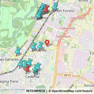 Mappa Via della Villora, 20900 Monza MB, Italia (1.352)