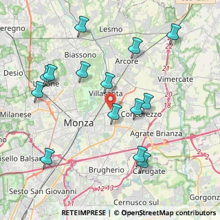 Mappa Via della Villora, 20900 Monza MB, Italia (4.38357)