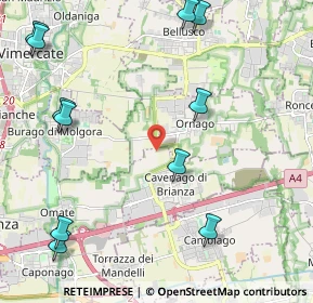 Mappa Strada Vicinale dei Ronchi, 20876 Burago di Molgora MB, Italia (2.79)