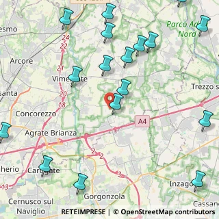 Mappa Strada Vicinale dei Ronchi, 20876 Burago di Molgora MB, Italia (6.2905)
