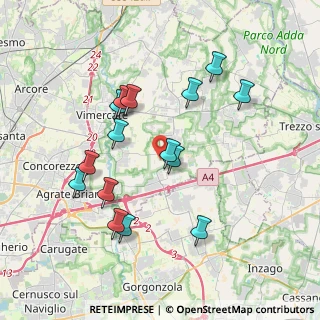 Mappa Strada Vicinale dei Ronchi, 20876 Burago di Molgora MB, Italia (3.652)
