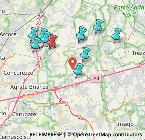 Mappa Strada Vicinale dei Ronchi, 20876 Burago di Molgora MB, Italia (3.57636)