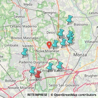 Mappa Via Fiume, 20054 Nova Milanese MB, Italia (3.87083)