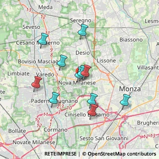 Mappa Via Fiume, 20054 Nova Milanese MB, Italia (3.26182)