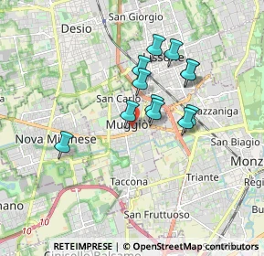 Mappa Via E. Villoresi, 20835 Muggiò MB, Italia (1.39667)