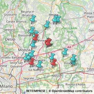 Mappa Via XXV Aprile, 20875 Burago di Molgora MB, Italia (7.2565)