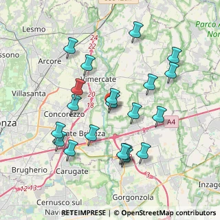 Mappa Via XXV Aprile, 20875 Burago di Molgora MB, Italia (3.847)