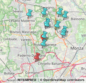 Mappa Via Fosse Ardeatine, 20834 Nova Milanese MB, Italia (3.33917)