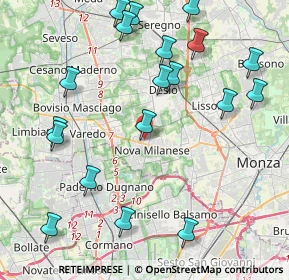 Mappa Via Fosse Ardeatine, 20834 Nova Milanese MB, Italia (4.90842)