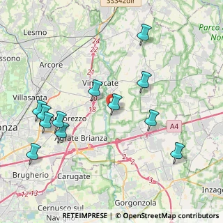 Mappa Via Bruno Buozzi, 20875 Burago di Molgora MB, Italia (4.4625)