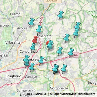 Mappa Via Bruno Buozzi, 20875 Burago di Molgora MB, Italia (3.9085)