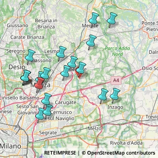 Mappa Via Bruno Buozzi, 20875 Burago di Molgora MB, Italia (9.0205)