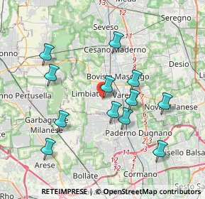 Mappa Via Carlo Pisacane, 20812 Limbiate MB, Italia (3.61333)