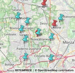 Mappa Via Favaron O., 20834 Nova Milanese MB, Italia (4.08727)