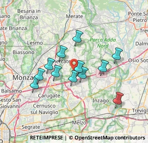 Mappa 20876 Burago di Molgora MB, Italia (5.85167)