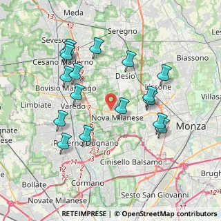 Mappa Via O. Favaron, 20834 Nova Milanese MB, Italia (3.85706)