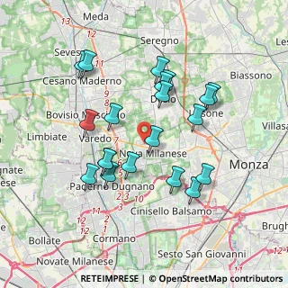 Mappa Via O. Favaron, 20834 Nova Milanese MB, Italia (3.4455)