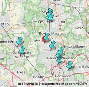 Mappa Via Pietro Maroncelli, 20812 Limbiate MB, Italia (3.78615)