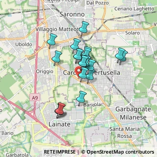Mappa Via Bergamo, 21042 Caronno Pertusella VA, Italia (1.3575)