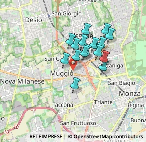 Mappa Via C. Battisti, 20835 Muggiò MB, Italia (1.28688)