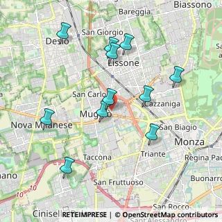 Mappa Via C. Battisti, 20835 Muggiò MB, Italia (1.96909)