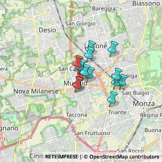 Mappa Via Dante Alighieri, 20053 Muggiò MB, Italia (1.13231)