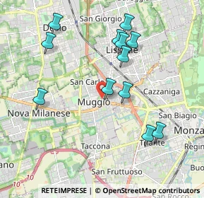 Mappa Via Dante Alighieri, 20053 Muggiò MB, Italia (1.98333)